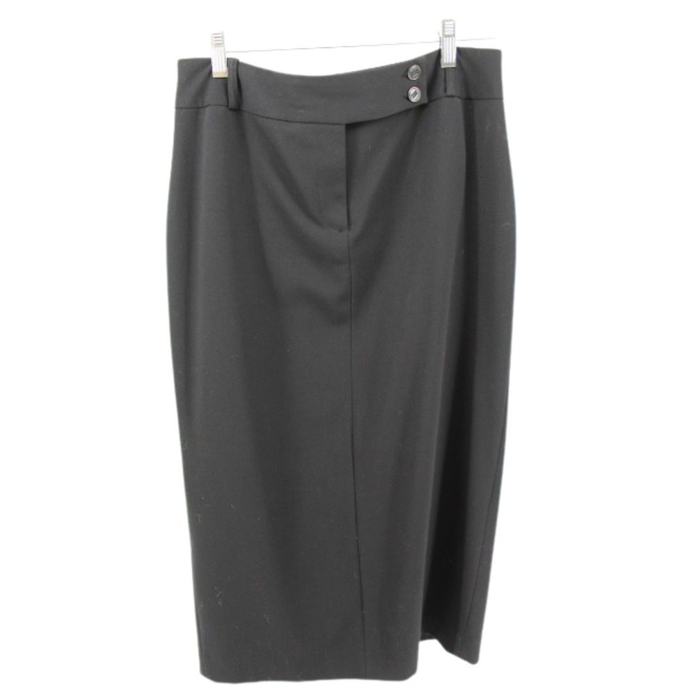 Ellen Tracy Pencil Skirt Womens Size 6 Black Lined Career Office Slit